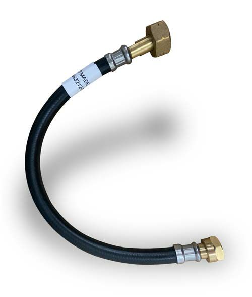 LPG Butane Pigtail 21.8mm x W20 (20") Black Rubber Hose